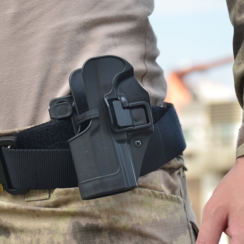 H & K USP sabuk penutup Pistol tangan kiri kanan, Sarung hitam pembungkus pinggang HK USP kompak CQC Aksesori Airsoft taktis