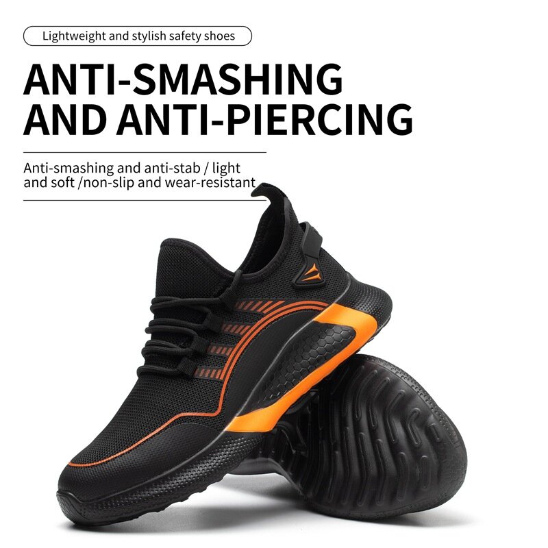 ใหม่แฟชั่นรองเท้าเพื่อความปลอดภัยสำหรับชายเหล็กลิ้นรองเท้าทำลาย Breathable Man ทำงาน Anti-Puncture ชายการก...