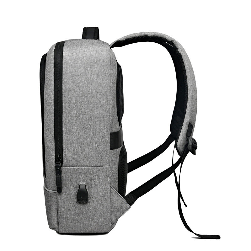 Мужской рюкзак с usb-зарядкой Fengdong, Черный Водонепроницаемый школьный или дорожный рюкзак для мальчиков-подростков с usb-зарядкой, осень