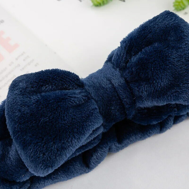 Koralowa polarowa miękka opaska bluza krzyżykowa Kont Hairband elastyczna opaska do włosów dla kobiet dziewczynki mycie twarzy Turban nakrycia głowy akcesoria do włosów