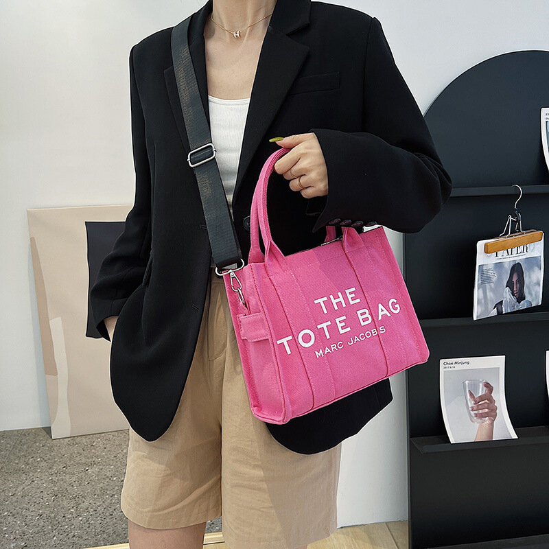 Брезентовая женская сумка, роскошный брендовый простой монограммный саквояж, вместительные диагональные холщовые сумки для покупок