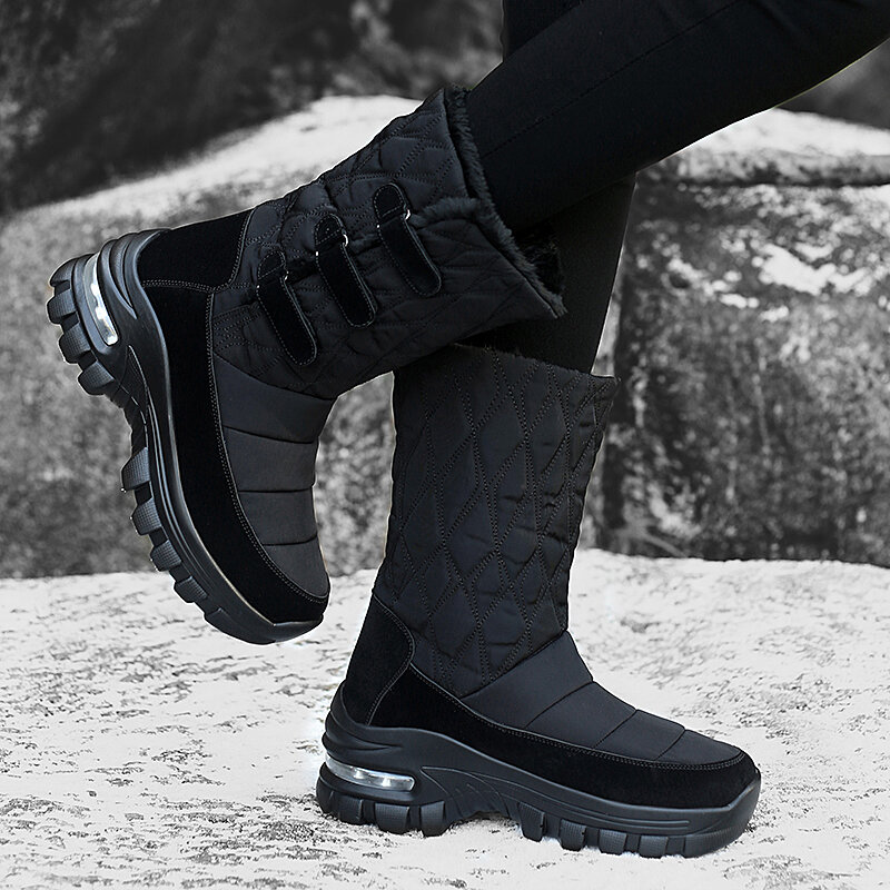 STRONGSHEN ผู้หญิงหิมะรองเท้าบูทแพลตฟอร์มฤดูหนาวหนากันน้ำลื่นรองเท้าแฟชั่นผู้หญิงเก็บ Warm Botas Mujer