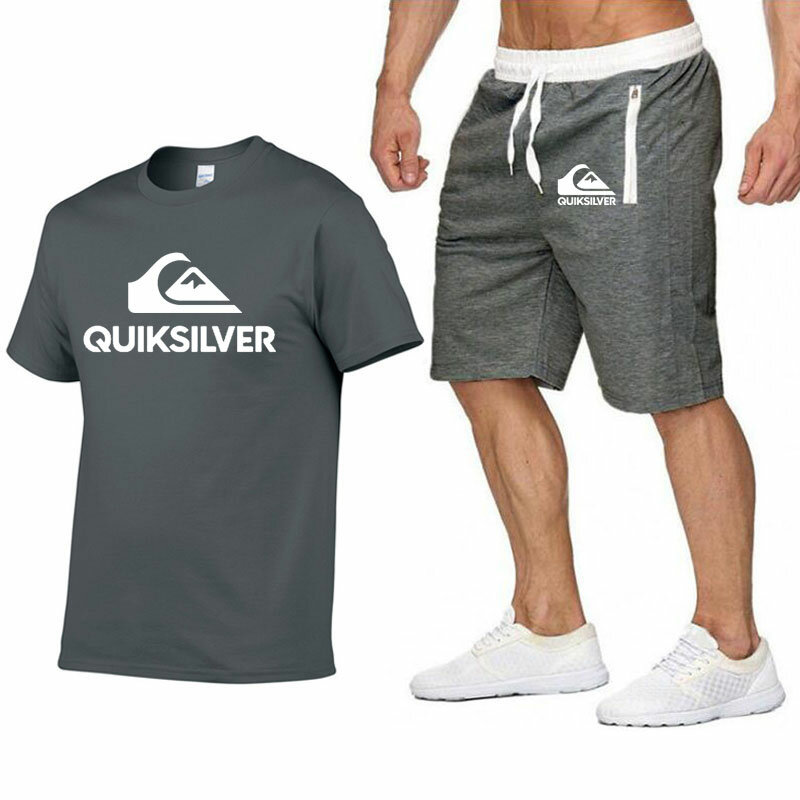 T-Shirt manches courtes et Short athlétique pour homme, 2 pièces, imprimé, décontracté, pantalon de plage, Harajuku, costume de sport de rue, 2XL