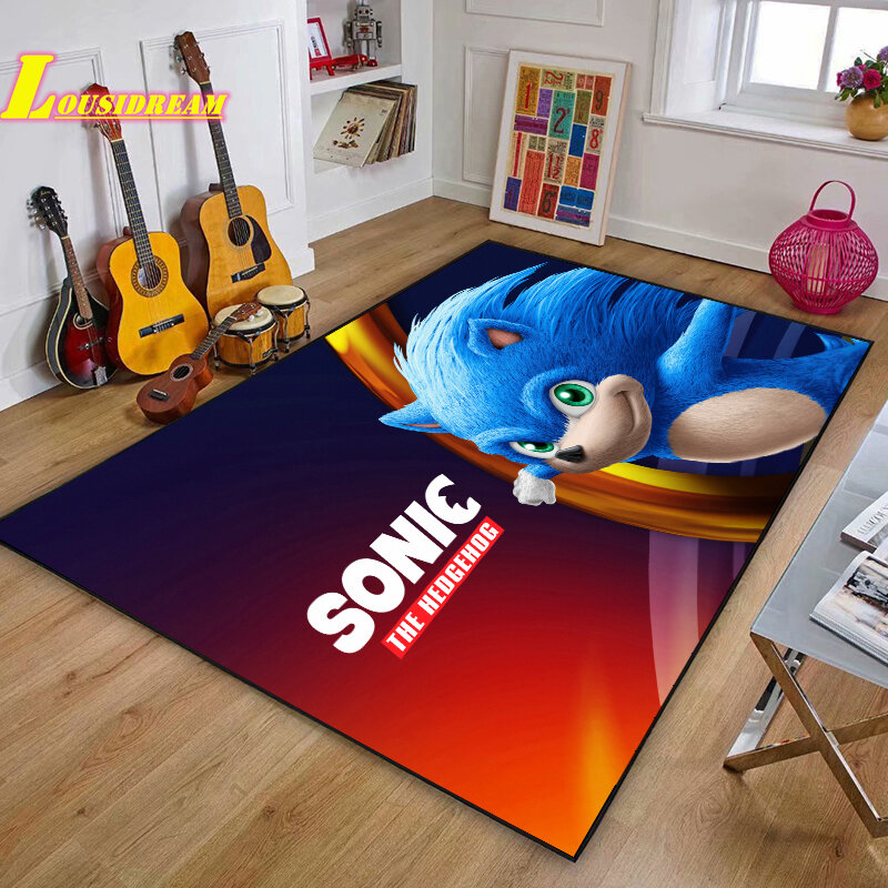 Sonic Carpet Anime Carpet Home Decor Anti-Rutsch-Teppich Schlafzimmer Balkon Garderobe Bodenmatte Picknickmatte Büro Geschenk