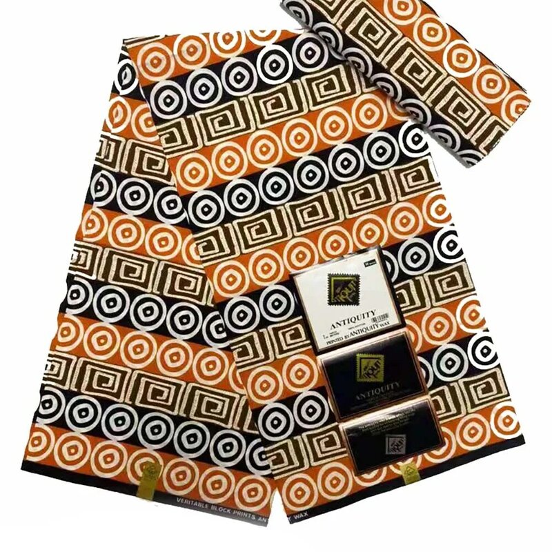 Cera de algodão africano imprime tecido cera real ancara tecido de alta qualidade 6 quintal tecido africano para festa vestido