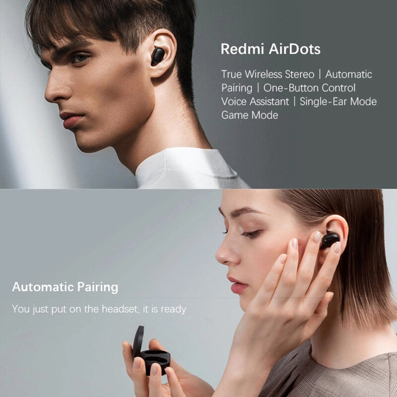ใหม่ Original Xiaomi Redmi AirDots 2หูฟังไร้สายบลูทูธ5.0ชุดหูฟัง Mi Ture ไร้สายหูฟังหูฟังหูฟัง