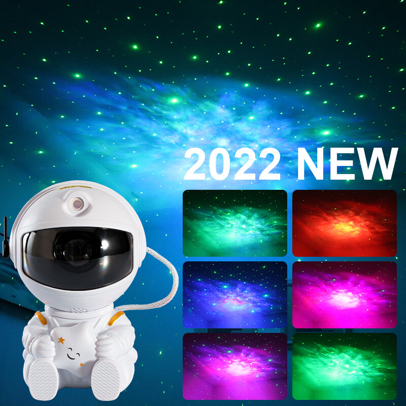 2022 nova estrela astronauta projetor luz da noite céu estrelado galáxia projetor lâmpada led quarto decoração do quarto nightlight presente das crianças