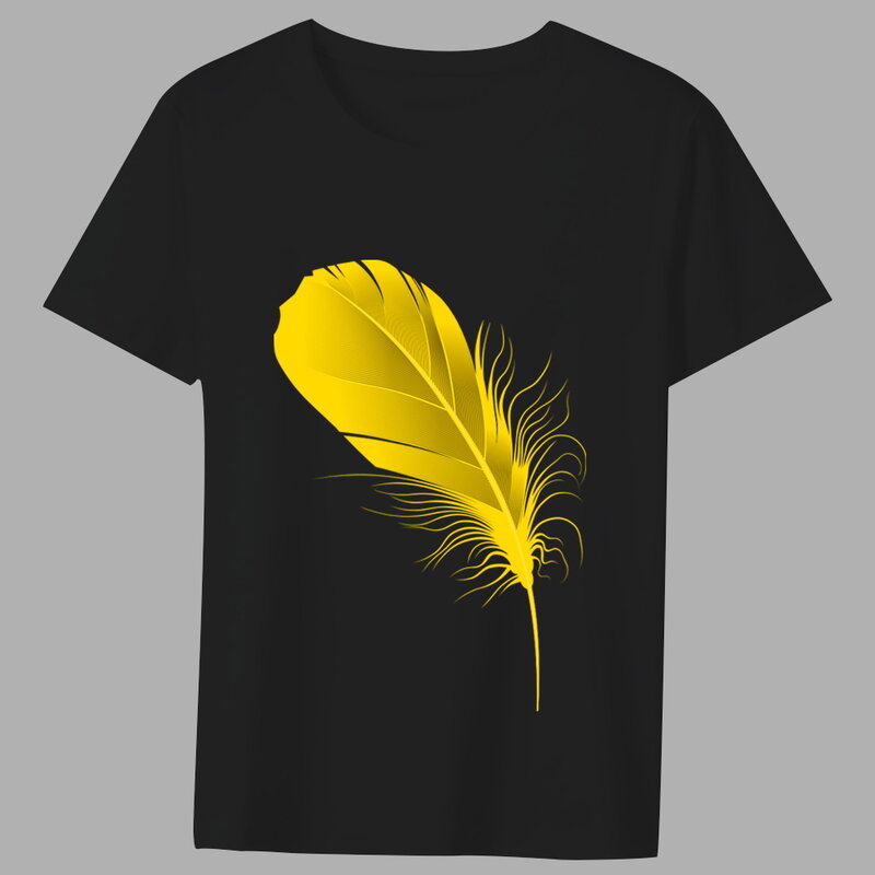 Camiseta de moda para hombre, Camiseta clásica con estampado de plumas coloridas, colección de patrones versátiles, informal, cuello redondo, cómoda, Top
