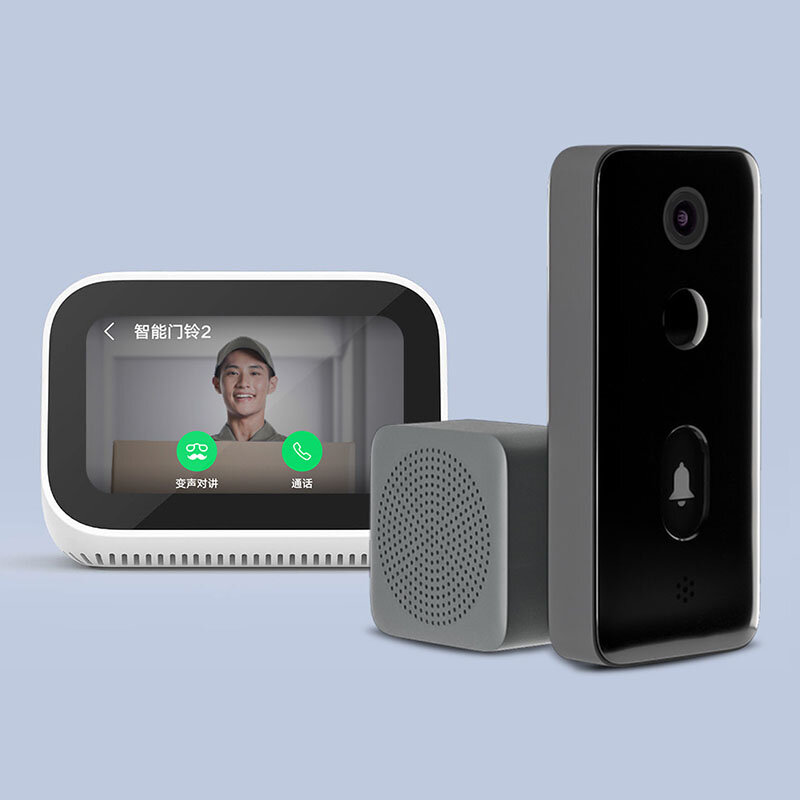 Умный видеодомофон Xiaomi Mijia 2/lite с Ии и распознаванием лица, инфракрасное ночное видение, двусторонняя связь, обнаружение движения, SMS-уведомл...