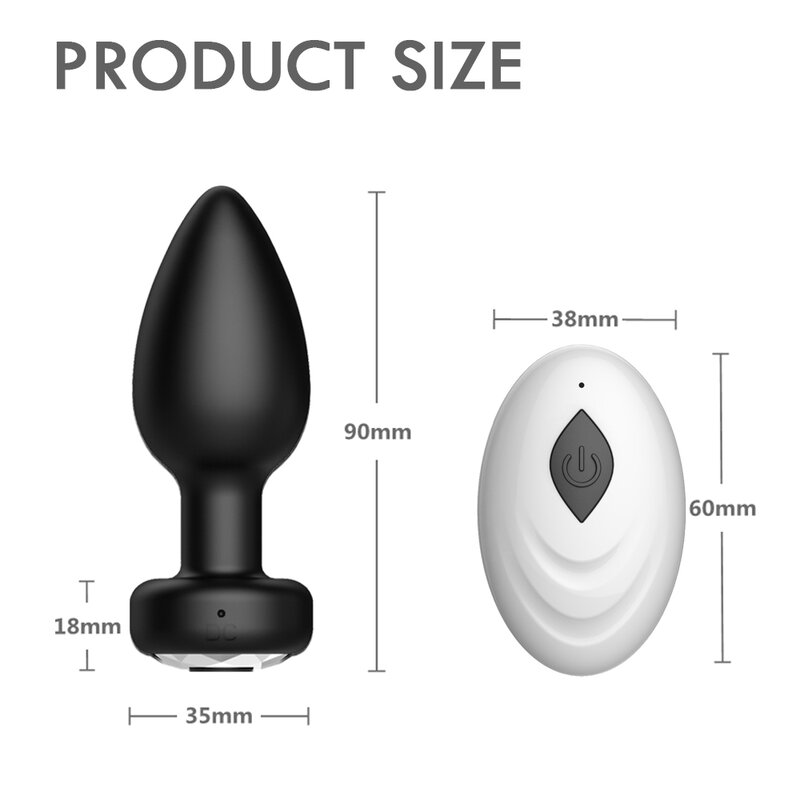 Vibrador Anal con control remoto para hombres y mujeres, juguete sexual para masaje de próstata, tapón Anal, Vagina y punto G