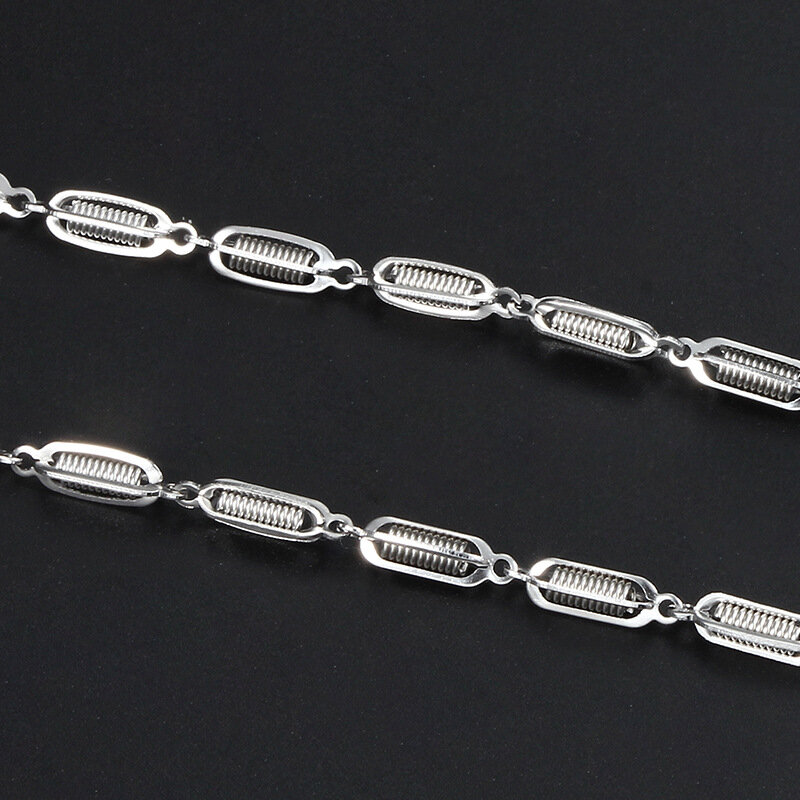 New Arrival 5 meters 4x13mm Spring Shaped Link Chain Wholesale Stainless Steel Chain Jewelry Making Accessories