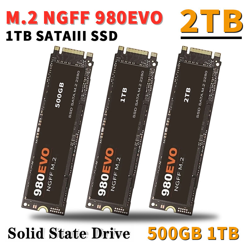 오리지널 SSD 1TB 하드 디스크 드라이브 500GB M2 SATA3 인터페이스 노트북 데스크탑 노트북 용, 내장 솔리드 스테이트 하드 드라이브 980EVO
