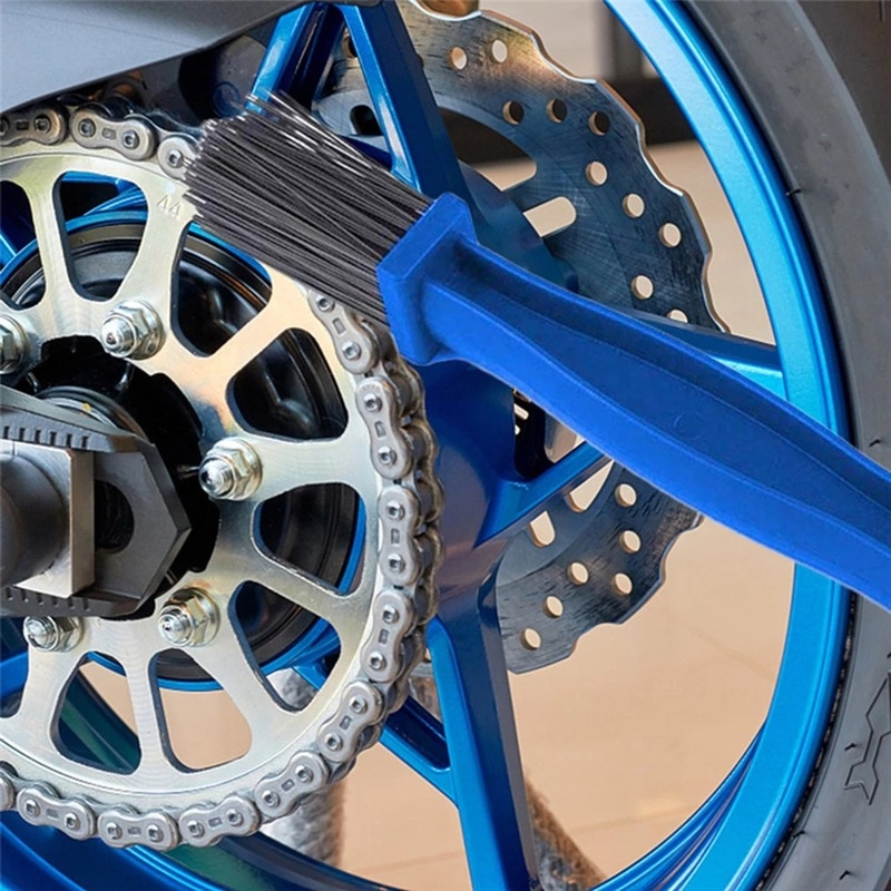 Duplo-cabeça corrente escova limpa motocicleta bicicleta engrenagem correntes de limpeza ao ar livre ciclismo engrenagem grunge escova ferramentas acessórios