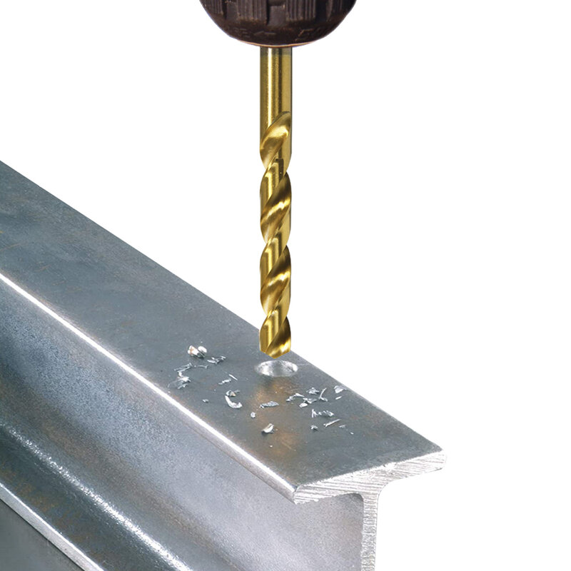 TASP – 19 pièces Jeu de forets à métaux HSS, Ø 1-10 mm Coffret de forets à métaux revêtement titane avec Cobalt M35