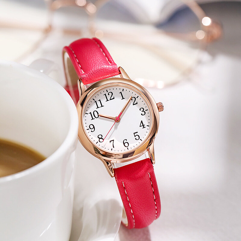 Kobiety luksusowy zegarek kwarcowy zegarek ze stopu metali damski tarcza ze stali nierdzewnej Casual Bracele zegarek zegarek z paskiem skórzanym zegary damskie