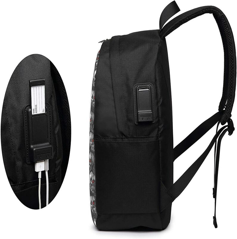 Halloween Elements Backpacks Travel Laptop Backpack College Book Bag for Men Women Boy with USB Charging Port for School Work