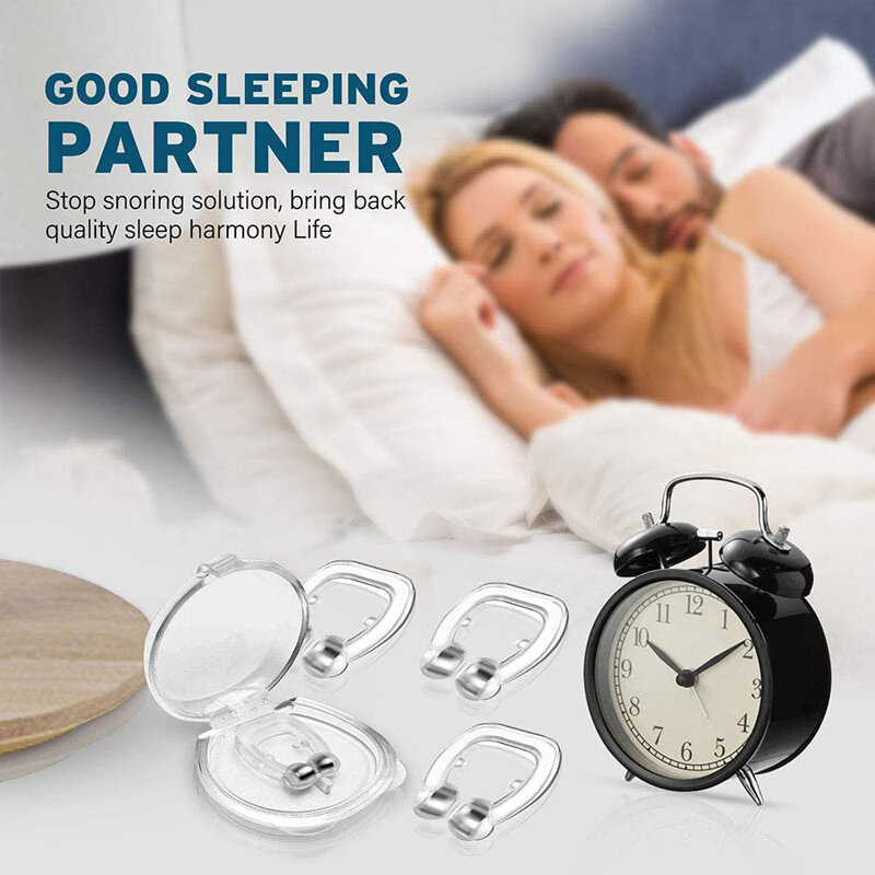 Fast Shipping Anti Snoring Nose Clip Blocker ซิลิโคน Snore Stopper แหวนเงียบ Snore Sleep Aid Night นอน Apnea Guard Night