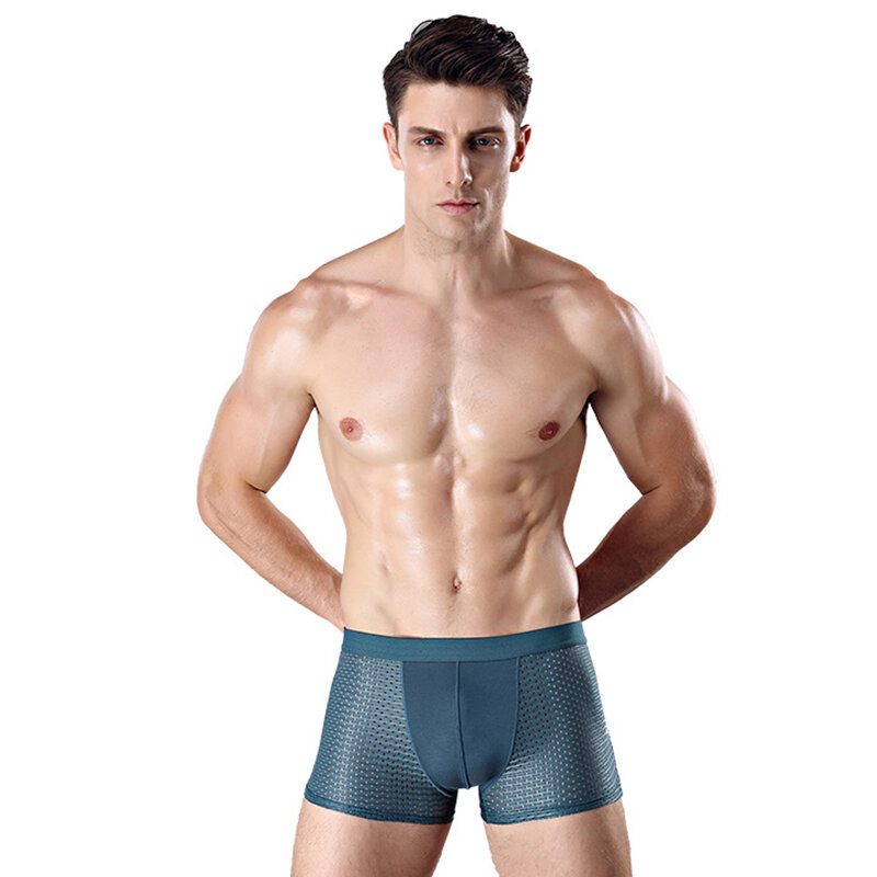 4Pcs ชายนักมวยกางเกงชายกางเกงกางเกง Breathable ชุดชั้นในกางเกงขาสั้นผู้ชายคู่เซ็กซี่ Boxershorts ชายสบาย
