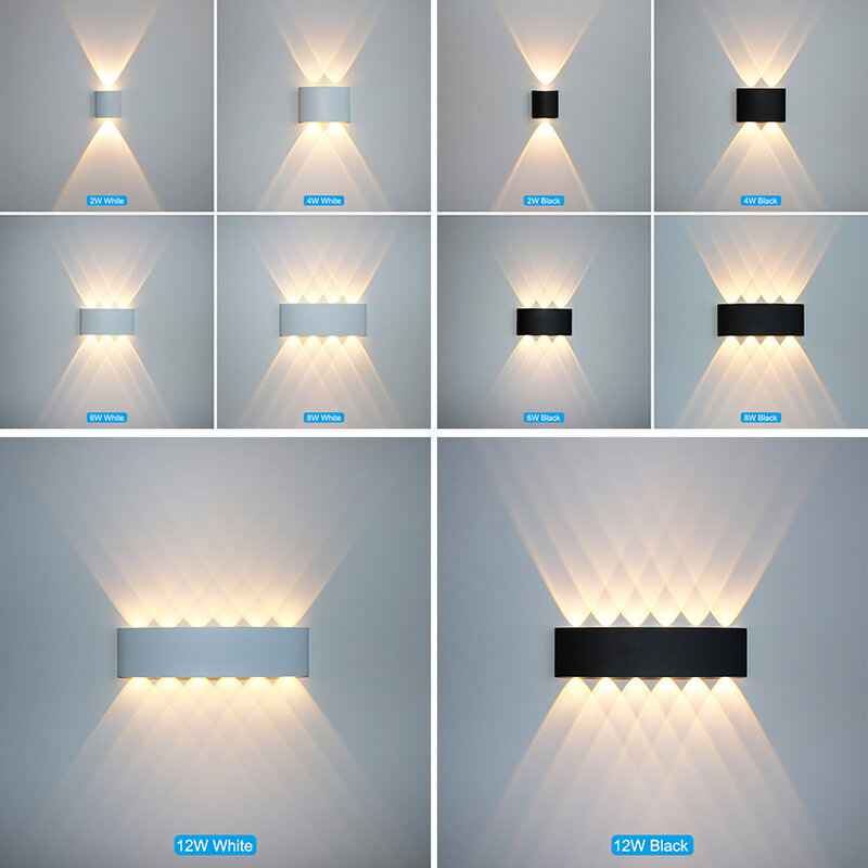 LED Lampu Dinding Tahan Air Aluminium Luar Ruangan Taman Koridor Lampu Dinding Teras Lampu Dinding Kamar Tidur Ruang Tamu Tempat Lilin Dinding