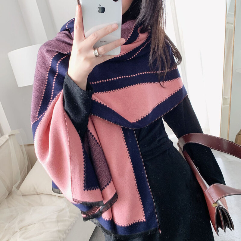 Hohe Qualität Winter Warme Kaschmir Schal für Frauen Luxus Dicke Decke Schal Wrap Dame Pashmina Schals Femme Foulard Stolen