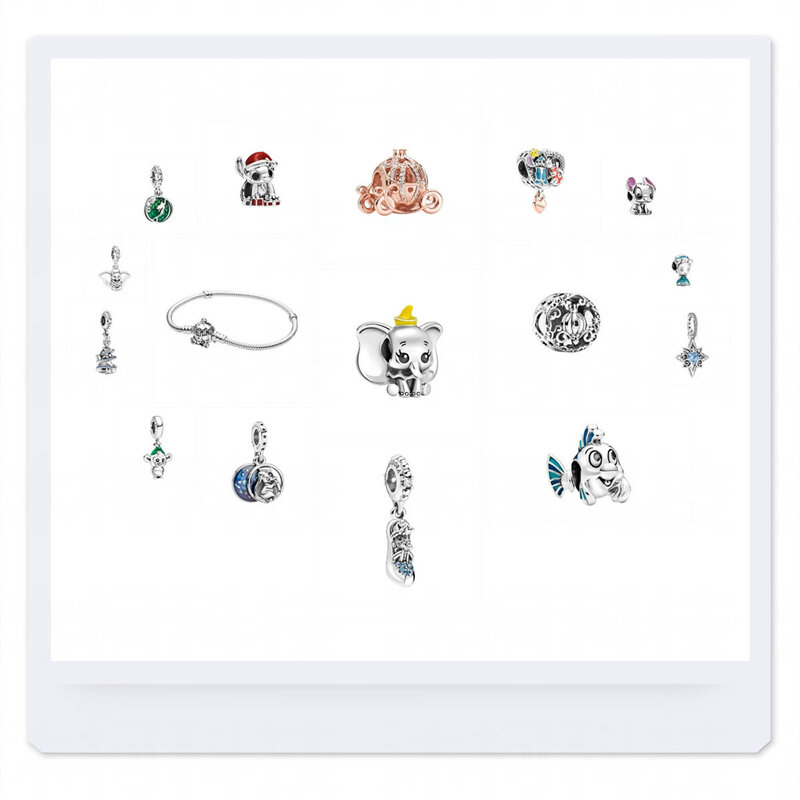 Charms For Pandora Originales Fit Jewelry Bracelet Beads Disney Cinderella Dumbo Series Free Shipping Gift 2022 New Arrival