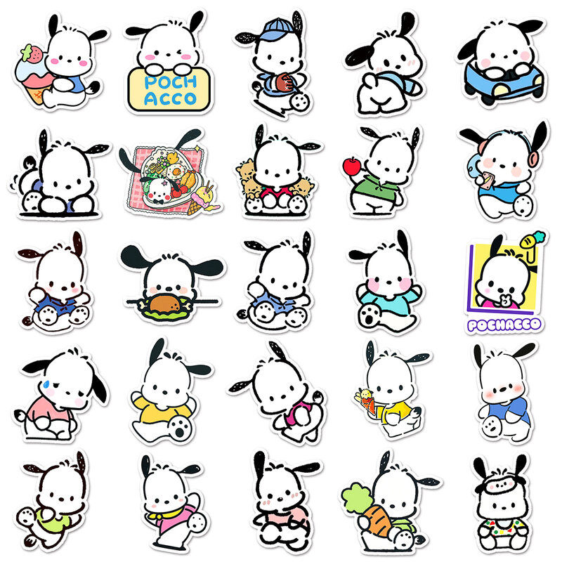 10/30/50pcs Kawaii Sanrio Pochacco Cartoon Stickers Aesthetic Decals Scrapbook Laptop Phone Suitcase Decoration Sticker Kids Toy