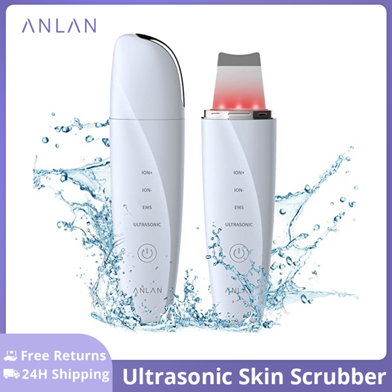 ANLAN ultra-sônico Skin Scrubber, terapia de luz de baixo ruído, EMS Face Lifting, Face Cleaner, Peeling Machine, impermeável, IXP5