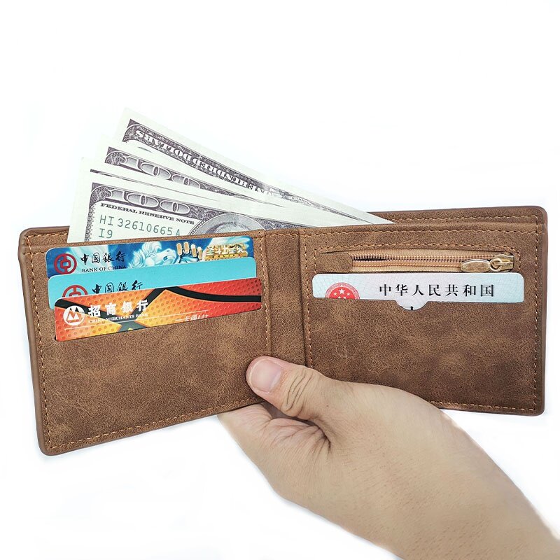 2021 nowych biznesmenów portfele małe portmonetki portfele nowy projekt cena dolara Top Men cienki portfel z portmonetka na zamek błyskawiczny portfel