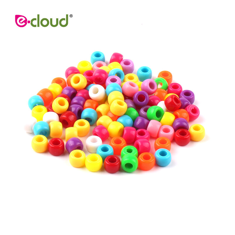 100Pcs/Bag Dreadlock Multicoloured Hair Beads for Crochet Braids Plastic Hair Rings Tube for Girls Women Hair Accessories