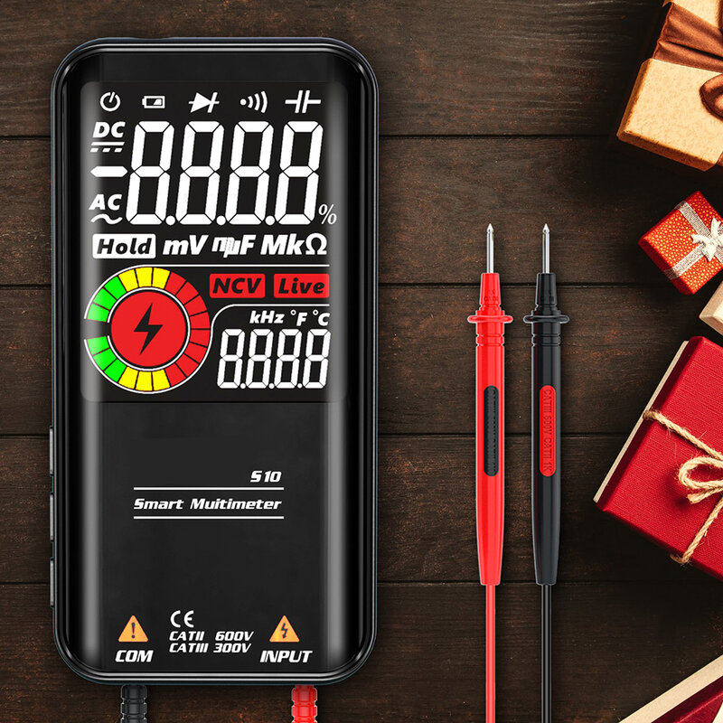 S10 profesional multímetro digital 9999 contagens série inteligente multimetro dc ac tensão capacitor ohm diodo ncv hz fio vivo tester