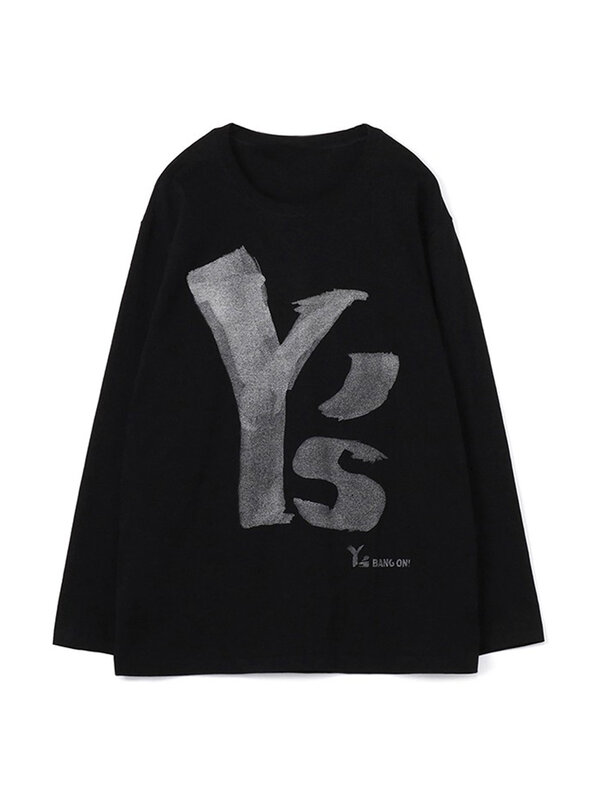 Футболка Yohji Yamamoto мужская оверсайз, Топ с длинным рукавом, футболка унисекс, уличная одежда, y2k