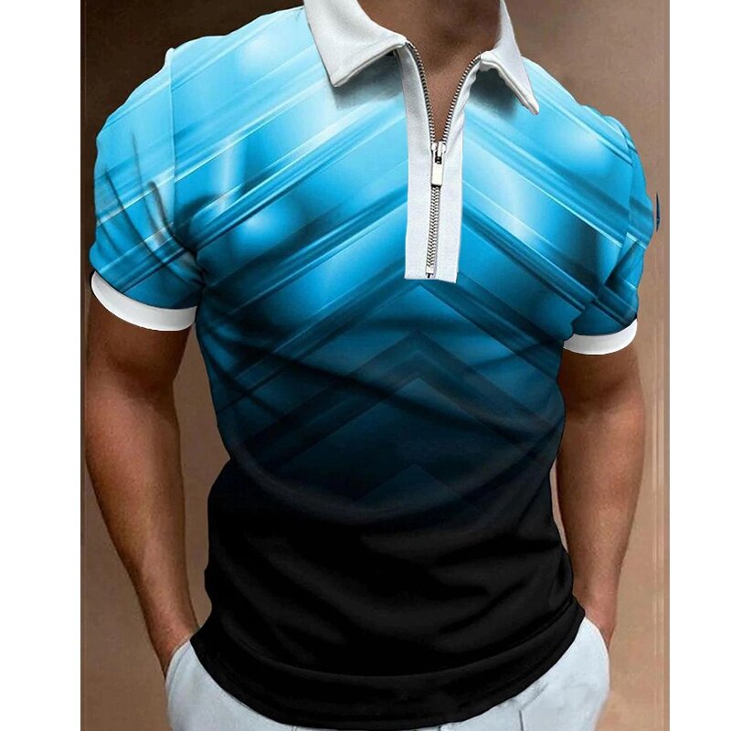 Starry Sky 3D Print Polo Shirt Men's Summer 2022 Hawaiian T-Shirt Casual Streetwear Polo Short Sleeve Top Men's Clothing