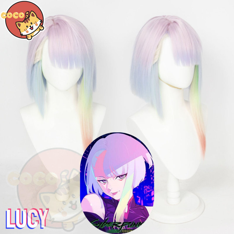 CoCos Anime Cyberpunk Edgerunners Lucy Cosplay Wig Anime Cyberpunk: Edgerunners Cosplay Lucyna Kushinada Cosplay Multicolor Hair