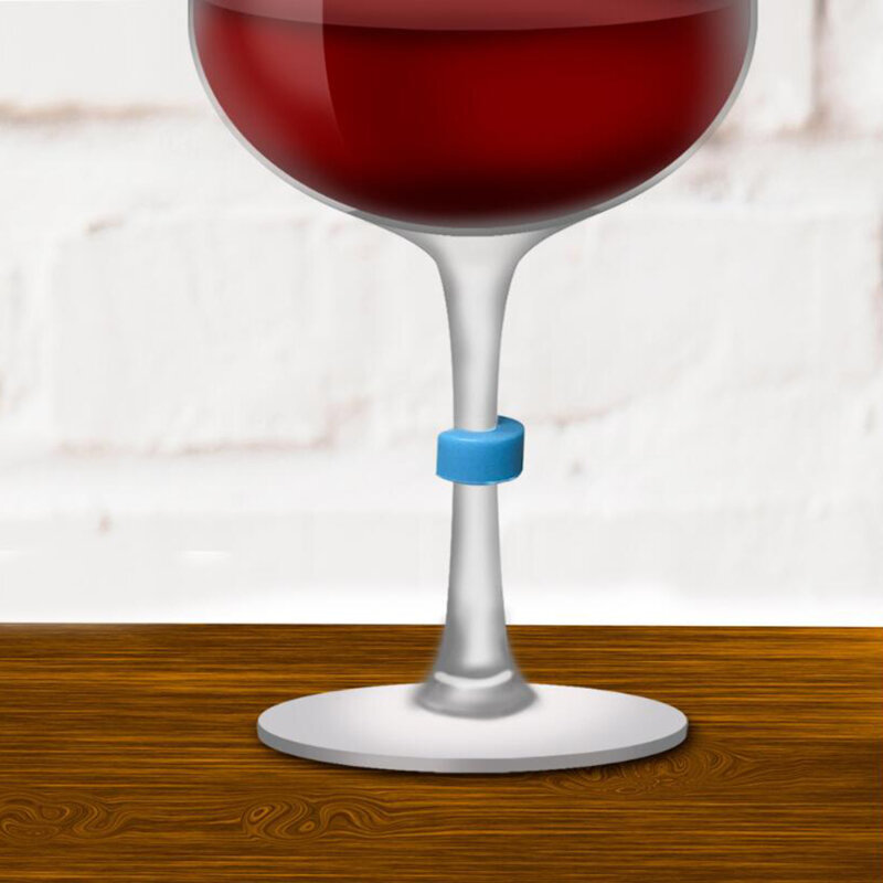 Marca de copa de vino de silicona, marcador de copa de vino en forma de C, recogedor, identificador de copa de beber, etiqueta de signo de copa