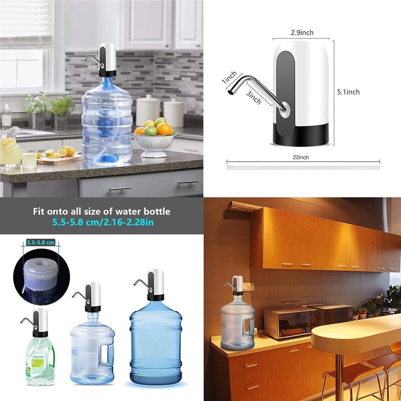 Dispensador de botellas de agua eléctrico Smart Life, bomba de botella de agua automática conveniente portátil para botella Universal de 5 galones