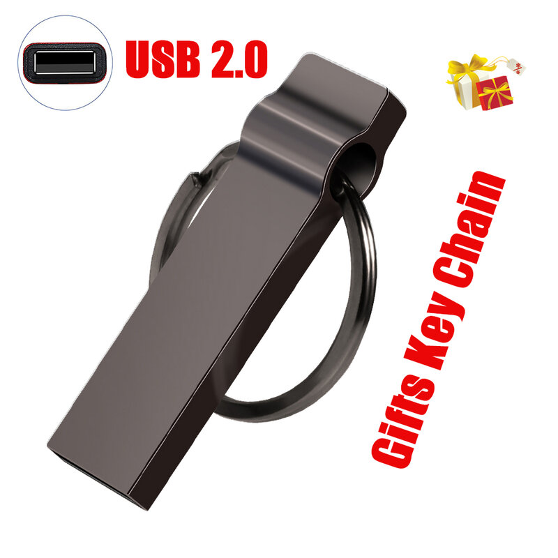 Black White Mini Metal USB Flash Drive 64GB Free Custom LOGO Pen Drives 32GB Wedding Photography Gifts Memory Stick 16GB 8GB 4GB