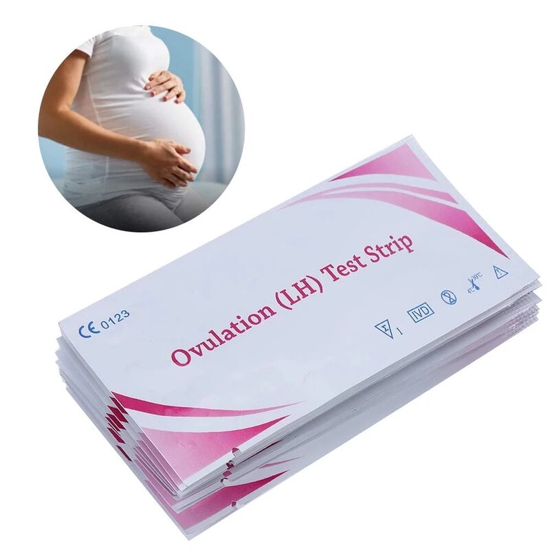 50Pcs LH Bandelettes de Test D'ovulation Fertilité Tests D'urine Intermédiaires Tests 99% Précision HCG Femmes Grossesse Précoce Vérifier Kits