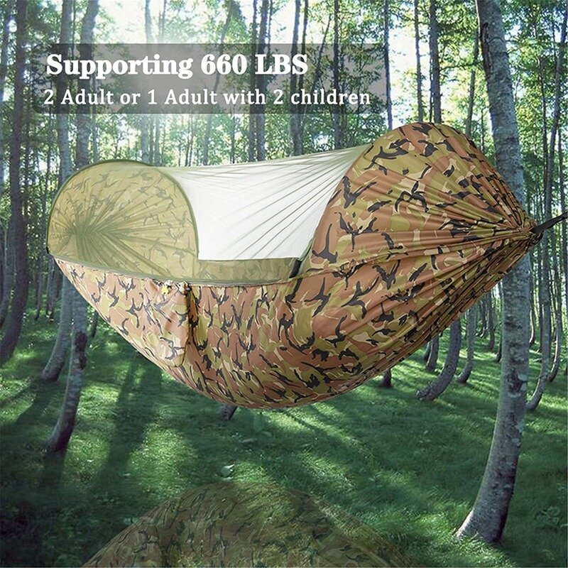 New Portable Automatic Camping Hammock with Mosquito Net,Folding Multi Use Hammock Swing for Outdoor Camping