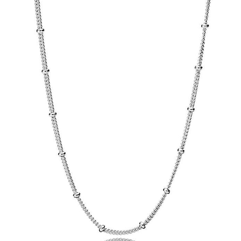 Roségold Perlen & Bordstein Schiebe Anker Verschluss Kette anpassen grundlegende Halskette für Pandora 925 Sterling Silber Charm DIY Schmuck