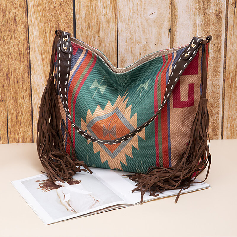 Woman Bags 2022 Trend Luxury Female Handbag Hand Made Grassland Canvas Sac Linen One Shoulder Bohemian Style Crossbody Bags