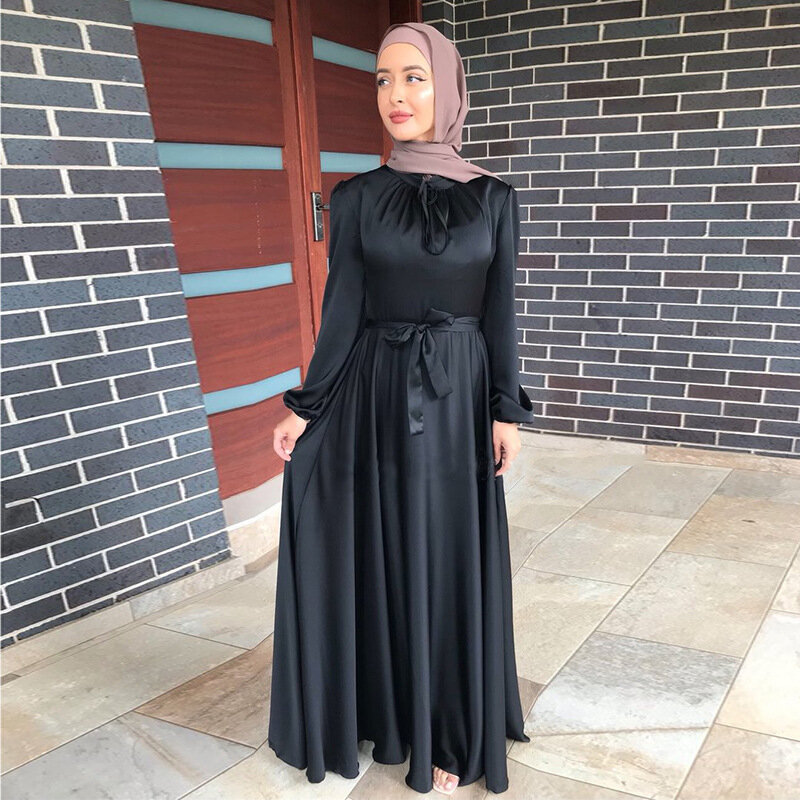Abaya – Robe Maxi en Satin pour femmes, vêtements islamiques, mode, pour Ramadan, dubaï, turquie, printemps et été 2023