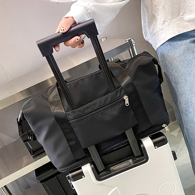 กระเป๋าทรงดัฟเฟิลกระเป๋าเดินทางแบบกระเป๋าถือโท้ทกระเป๋าเดินทางกันน้ำพับความจุขนาดใหญ่ใหม่2023ใบ