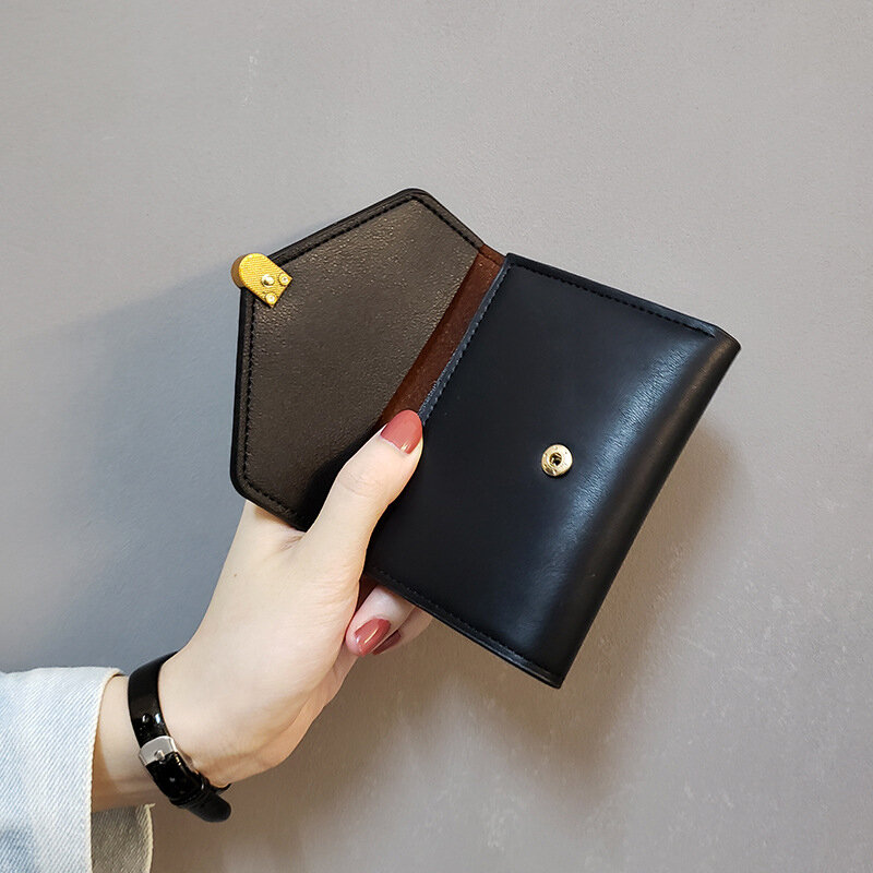 2022 moda feminina carteiras bolsa de luxo curto tri-fold pequena carteira para senhoras menina bolso titular do cartão de dinheiro carteira saco de embreagem