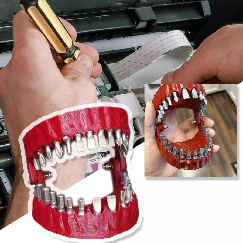 Drill Bit Holder Teeth Model Design Denture Holder for Drill Fits 1/4 Inch Hex Bit and Drive Bit Adapter Holder Only