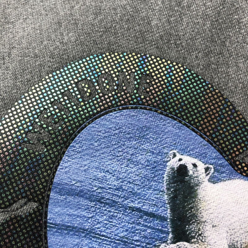 Heavy ผ้า Polar Bear พิมพ์ We11done เสื้อผู้ชายผู้หญิง Top คุณภาพ WELLDONE Crewneck Hoodie Pullovers