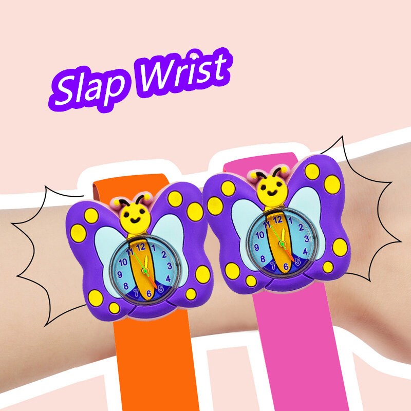 Montre-bracelet étanche à Quartz pour enfants, cadran chenille, coccinelle, abeille, papillon, cadeau pour filles et garçons
