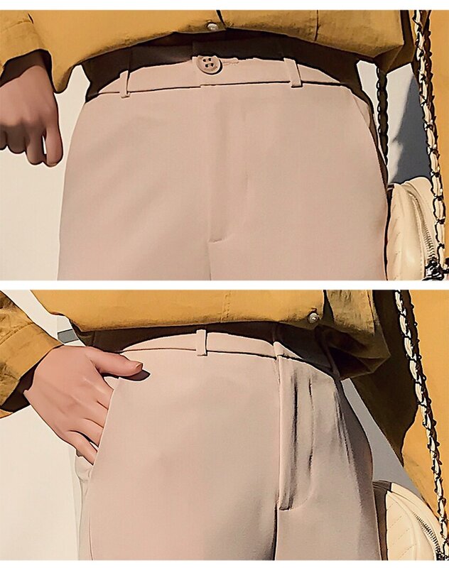 Брюки-Капри женские прямые в Корейском стиле, Свободные повседневные штаны для работы, 11i
