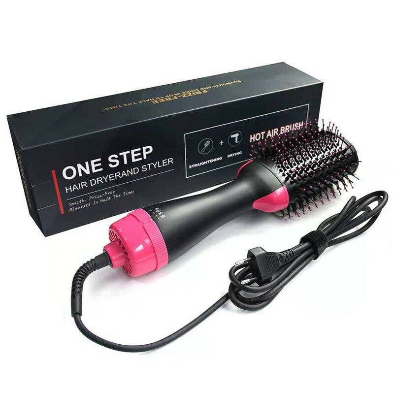 3 em 1 profissional secador de cabelo escova uma etapa escova de ar quente elétrica alisador cabelo curler pente rotativo ventilador de cabelo escova