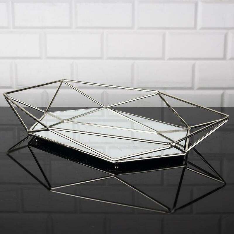 Pamuklife-bandeja de prisma Mt21, bandeja de almacenamiento de cocina, decoración de alta calidad, espejo de nueva generación, pavo, 46x32
