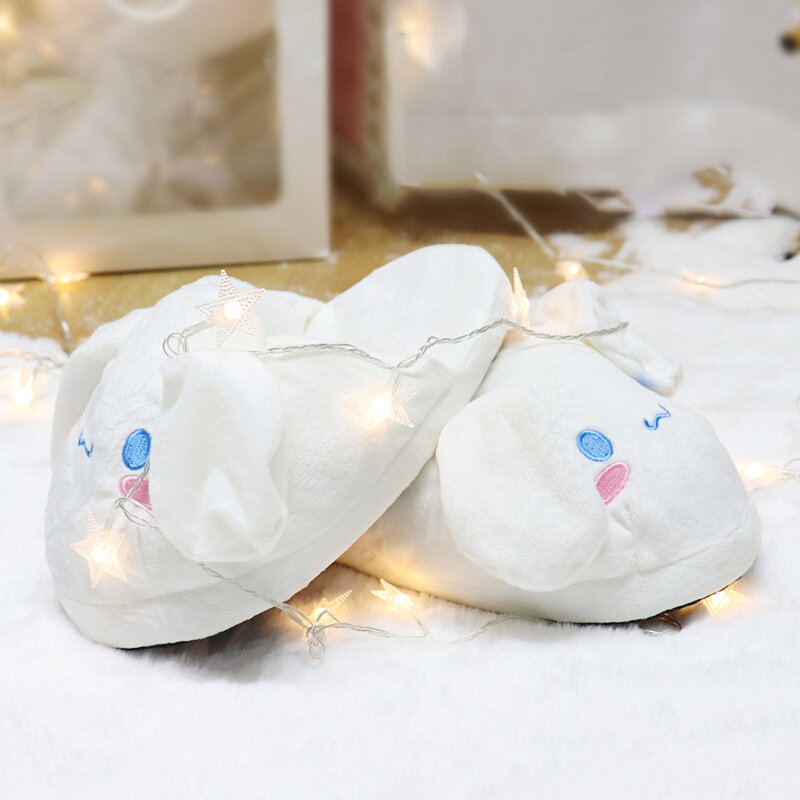 Ears Moving Cotton Slippers Warm Woman Thick Plush Kids Home Shoes Bounce Rabbit Ear Slipper Winter Couple Cartoon Slides Shose